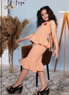 Peach Colour Ola western Designer Fancy Two pis Utebe Important Top And Palzzo New Boutiques designer Kids Colletion Ola 01